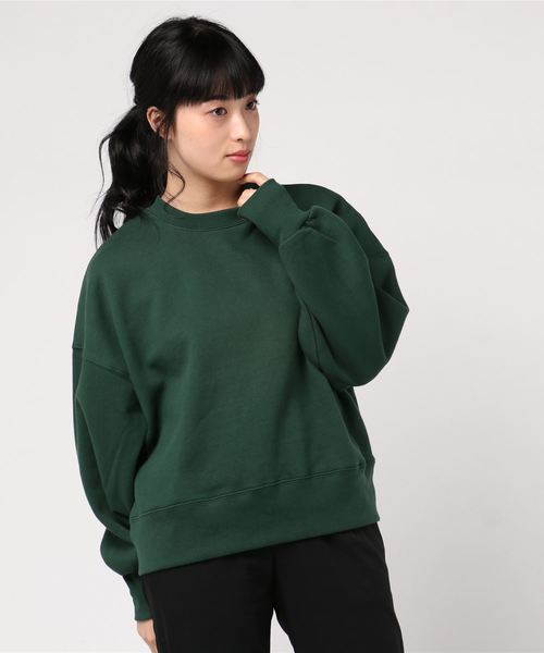 WEGO（ウィゴー）の「WEGO VINTAGE/ヘビーウェイトクロップドスウェット（スウェット・レディース・ブラック/ダークグリーン/ダークブラウン/オフホワイト/杢グレー/ワイン/グリーン系その他/ライトパープル/ライトベージュ・FREE）」の11枚目の写真