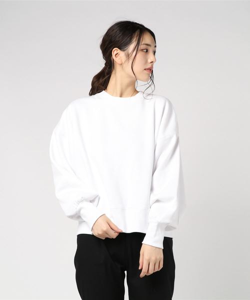 WEGO（ウィゴー）の「WEGO VINTAGE/ヘビーウェイトクロップドスウェット（スウェット・レディース・ブラック/ダークグリーン/ダークブラウン/オフホワイト/杢グレー/ワイン/グリーン系その他/ライトパープル/ライトベージュ・FREE）」の13枚目の写真