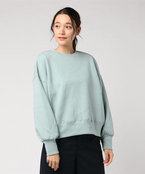 WEGO（ウィゴー）の「WEGO VINTAGE/ヘビーウェイトクロップドスウェット（スウェット・レディース・ブラック/ダークグリーン/ダークブラウン/オフホワイト/杢グレー/ワイン/グリーン系その他/ライトパープル/ライトベージュ・FREE）」の7枚目の写真