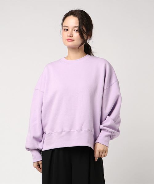 WEGO（ウィゴー）の「WEGO VINTAGE/ヘビーウェイトクロップドスウェット（スウェット・レディース・ブラック/ダークグリーン/ダークブラウン/オフホワイト/杢グレー/ワイン/グリーン系その他/ライトパープル/ライトベージュ・FREE）」の8枚目の写真