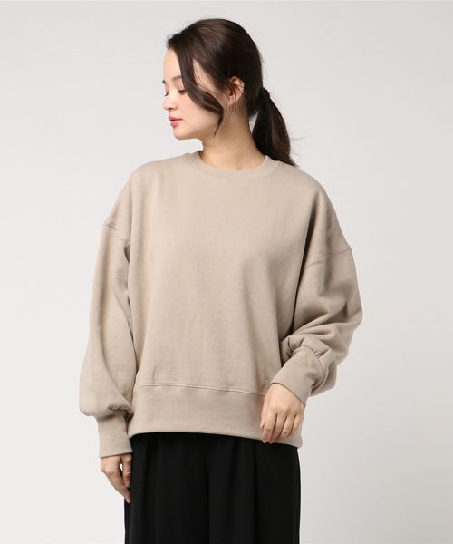 WEGO（ウィゴー）の「WEGO VINTAGE/ヘビーウェイトクロップドスウェット（スウェット・レディース・ブラック/ダークグリーン/ダークブラウン/オフホワイト/杢グレー/ワイン/グリーン系その他/ライトパープル/ライトベージュ・FREE）」の5枚目の写真