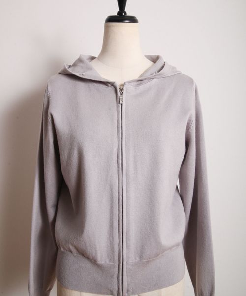 tocco 2wayエコファー付きビジュージップパーカー tocco closet（トッコ クローゼット）の「2WAYエコファー付きビジュー