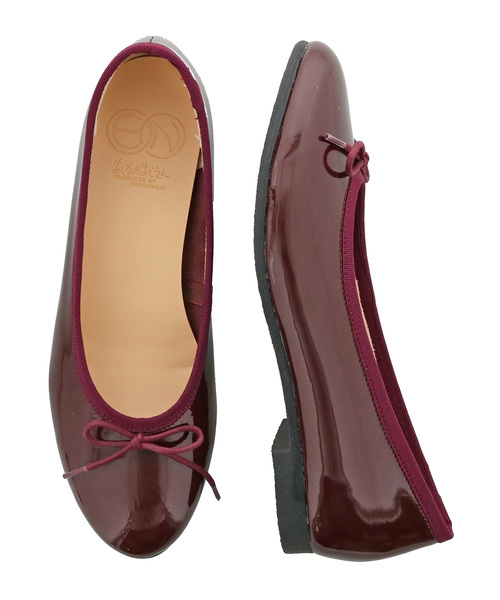 ENあしながおじさん（エンアシナガオジサン）の「〈ENあしながおじさん〉 バレエシューズ（バレエシューズ・レディース・ブラック/プラチナム/オレンジ/クリアブラック/ブラウン/ワインレッド・24.5cm/23.0cm/23.5cm/24.0cm/22.5cm）」の15枚目の写真