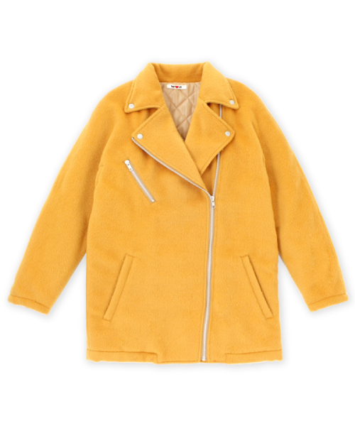 WC（ダブル シー）の「wc/ビックライダースコート（ライダースジャケット・レディース・ブラック/イエロー/ピンク・FREE）」の2枚目の写真