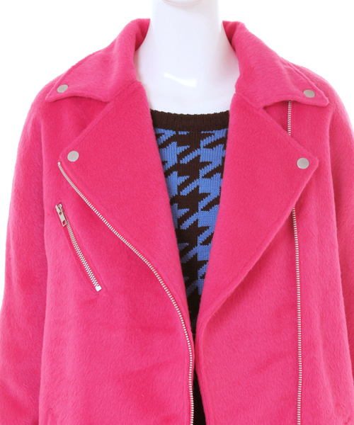 WC（ダブル シー）の「wc/ビックライダースコート（ライダースジャケット・レディース・ブラック/イエロー/ピンク・FREE）」の10枚目の写真