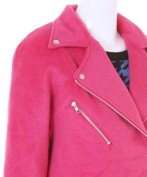 WC（ダブル シー）の「wc/ビックライダースコート（ライダースジャケット・レディース・ブラック/イエロー/ピンク・FREE）」の11枚目の写真