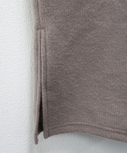 andme（アンドミー）の「ハイネック長袖起毛ワンピース スリット入り（ワンピース・レディース・アイボリー/チャコールグレー/ピンクベージュ/ブラック・M）」の21枚目の写真