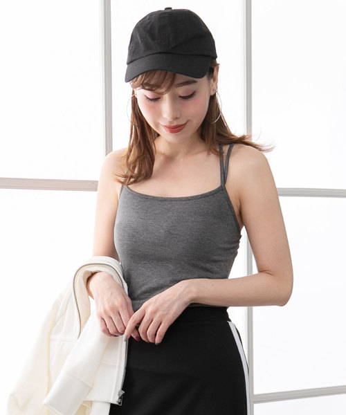 Newlyme（ニューリーミー）の「バッククロスキャミソール（キャミソール・レディース・グレー/カーキ/その他/ホワイト/ネイビー/ブラック/レッド/ピンク/ブラック×ホワイト/モカ・MEDIUM/SMALL/LARGE/X-LARGE/XX-LARGE）」の4枚目の写真