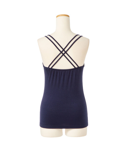 Newlyme（ニューリーミー）の「バッククロスキャミソール（キャミソール・レディース・グレー/カーキ/その他/ホワイト/ネイビー/ブラック/レッド/ピンク/ブラック×ホワイト/モカ・MEDIUM/SMALL/LARGE/X-LARGE/XX-LARGE）」の12枚目の写真