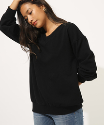 AZUL by moussy | SWEAT V/N LOOSE TUNIC/スウェット Vネック ルーズチュニック(チュニック)