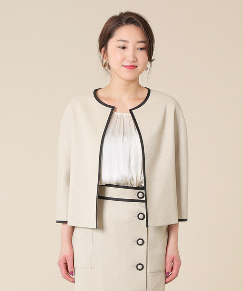 【TIARA】バイカラージャケット Tiara（ティアラ）の「バイカラージャケット（ノーカラー