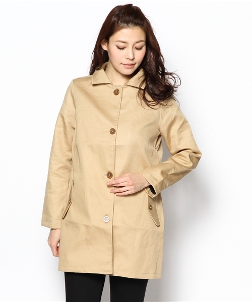 Ray BEAMS（レイビームス）の「BEAVER / ステンカラーコート（ステンカラーコート・レディース・ベージュ/レッド/ネイビー・34/36）」の2枚目の写真