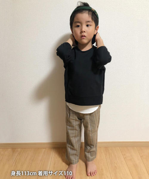 coen（コーエン）の「【coen キッズ / ジュニア】テーパードチェックアンクルパンツ（その他パンツ・キッズ・ネイビー/ベージュ・140/150/120/100/110/130）」の12枚目の写真