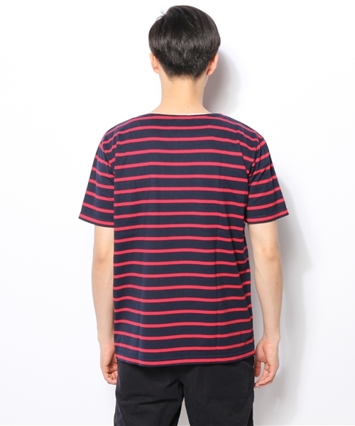 BEAMS（ビームス）の「○BEAMS / ボーダー ボートネック パッチポケット TEE（Tシャツ/カットソー・メンズ・ホワイト/ネイビー・SMALL/MEDIUM/LARGE/X-LARGE）」の5枚目の写真
