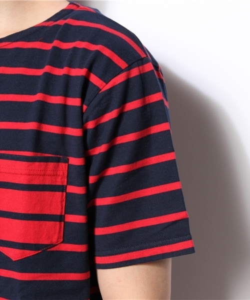 BEAMS（ビームス）の「○BEAMS / ボーダー ボートネック パッチポケット TEE（Tシャツ/カットソー・メンズ・ホワイト/ネイビー・SMALL/MEDIUM/LARGE/X-LARGE）」の7枚目の写真