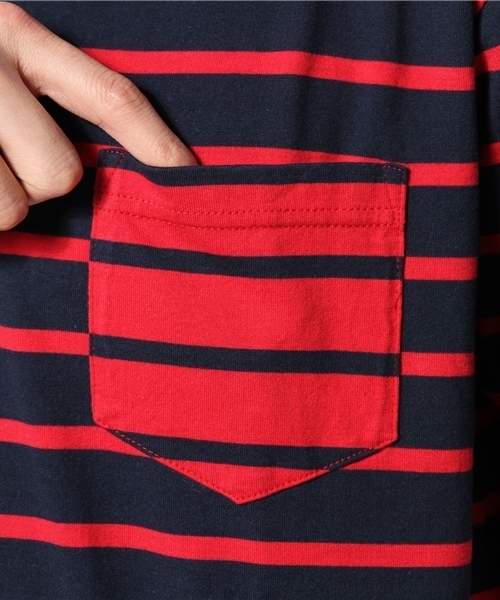 BEAMS（ビームス）の「○BEAMS / ボーダー ボートネック パッチポケット TEE（Tシャツ/カットソー・メンズ・ホワイト/ネイビー・SMALL/MEDIUM/LARGE/X-LARGE）」の8枚目の写真