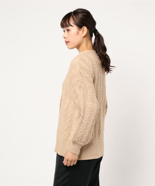 fifth（フィフス）の「ミディアム丈ニットカーディガン（カーディガン/ボレロ・レディース・ホワイト/ベージュ・MEDIUM）」の4枚目の写真