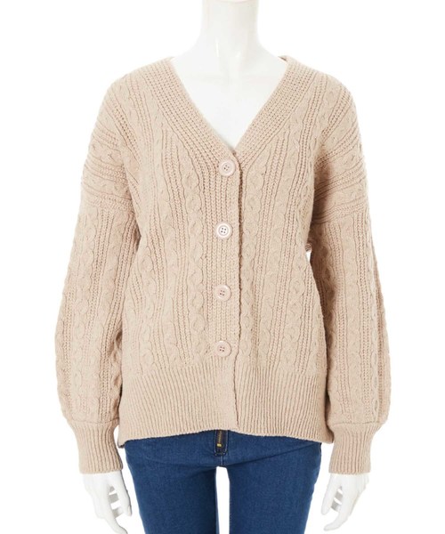 fifth（フィフス）の「ミディアム丈ニットカーディガン（カーディガン/ボレロ・レディース・ホワイト/ベージュ・MEDIUM）」の5枚目の写真