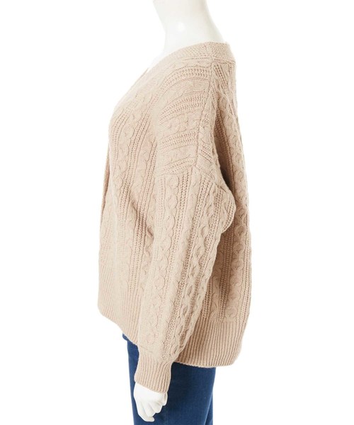 fifth（フィフス）の「ミディアム丈ニットカーディガン（カーディガン/ボレロ・レディース・ホワイト/ベージュ・MEDIUM）」の3枚目の写真