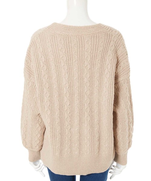 fifth（フィフス）の「ミディアム丈ニットカーディガン（カーディガン/ボレロ・レディース・ホワイト/ベージュ・MEDIUM）」の11枚目の写真