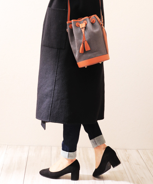 florist（フローリスト）の「巾着バケツバイカラーショルダーバッグ（ショルダーバッグ・レディース・ベージュ/グレー/ブルー/キャメル/ブラック・FREE）」の3枚目の写真