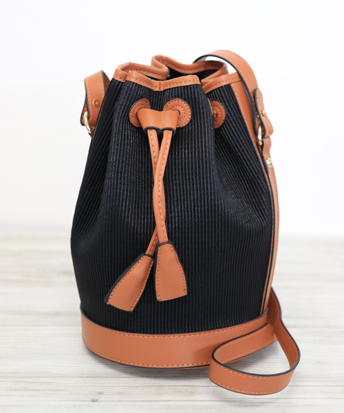 florist（フローリスト）の「巾着バケツバイカラーショルダーバッグ（ショルダーバッグ・レディース・ベージュ/グレー/ブルー/キャメル/ブラック・FREE）」の16枚目の写真