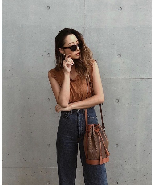 florist（フローリスト）の「巾着バケツバイカラーショルダーバッグ（ショルダーバッグ・レディース・ベージュ/グレー/ブルー/キャメル/ブラック・FREE）」の15枚目の写真