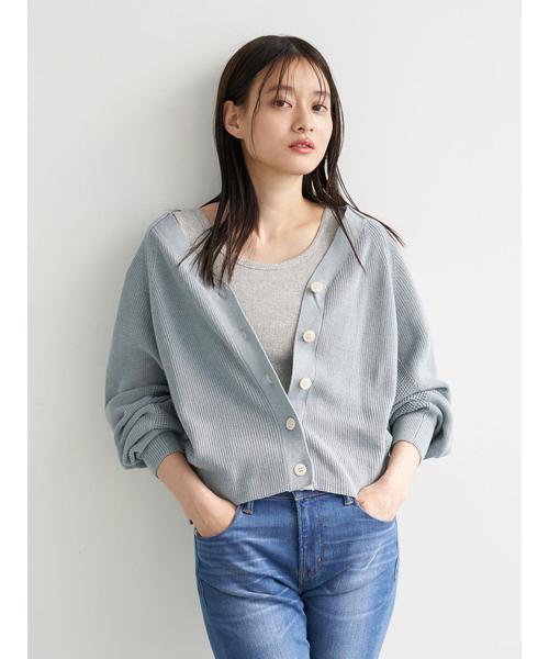 AMERICAN HOLIC（アメリカンホリック）の「Ｖネックドルマンニットカーディガン　＊（カーディガン/ボレロ・レディース・アイボリー/ライトグレー/ベージュ/サックスブルー/ネイビー・MEDIUM/LARGE）」の16枚目の写真