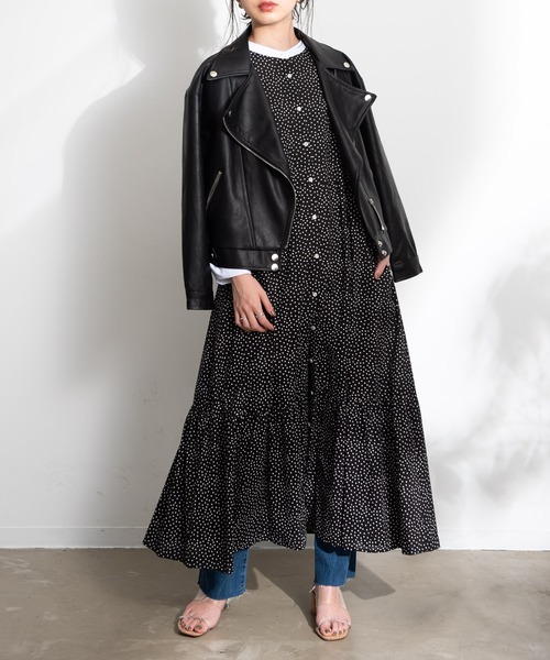 Aunt Marie's(アントマリーズ)の「AUNT MARIE'S コットンローンクレリックロングシャツワンピース(ワンピース・レディース・ブラック/ブルー/アイボリー・FREE)」の9枚目の写真