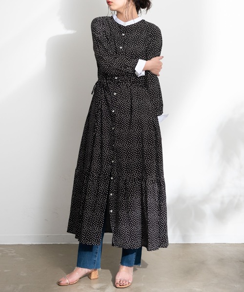 Aunt Marie's(アントマリーズ)の「AUNT MARIE'S コットンローンクレリックロングシャツワンピース(ワンピース・レディース・ブラック/ブルー/アイボリー・FREE)」の19枚目の写真