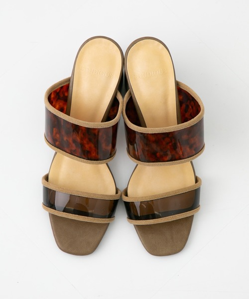 STUDIOUS（ステュディオス）の「【STUDIOUS】スクエアトゥクリアサンダル（サンダル・レディース・ブラック/マルチ/ベージュ/ブラウン・1/2）」の6枚目の写真