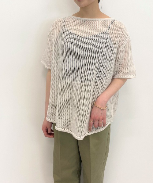 LOWRYS FARM（ローリーズファーム）の「スカシアミプルオーバー　887605（Tシャツ/カットソー・レディース・ブラック/ベージュ/アイボリー/パープル・FREE）」の13枚目の写真