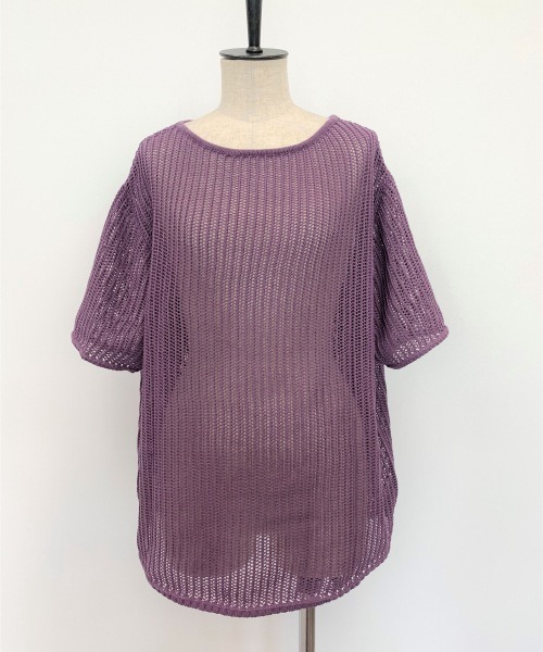 LOWRYS FARM（ローリーズファーム）の「スカシアミプルオーバー　887605（Tシャツ/カットソー・レディース・ブラック/ベージュ/アイボリー/パープル・FREE）」の16枚目の写真