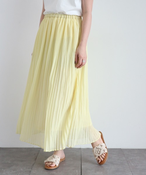 AMERICAN HOLIC（アメリカンホリック）の「シフォンヨウリュウプリーツスカート＊（スカート・レディース・ネイビー/イエロー/ミント/その他5/ブルー系その他/ドット/その他14/ライトベージュ・FREE）」の5枚目の写真