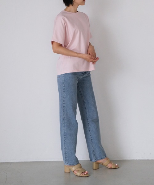AKTE(アクテ)の「ハイゲージスムースTシャツ(Tシャツ/カットソー・レディース・ホワイト/ネイビー/モカ/オリーブ/ブラック/ピンク・FREE)」の17枚目の写真