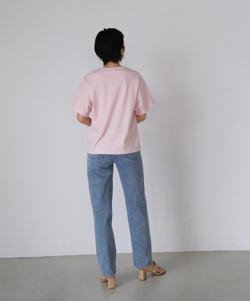 AKTE(アクテ)の「ハイゲージスムースTシャツ(Tシャツ/カットソー・レディース・ホワイト/ネイビー/モカ/オリーブ/ブラック/ピンク・FREE)」の22枚目の写真