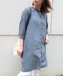 Riberry | バンドカラーガーゼシャツ(シャツ/ブラウス)