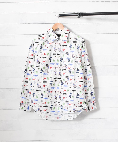 ARCHIVER（アーカイバ）の「【69】【made in japan】総柄　長袖シャツ（シャツ/ブラウス・レディース・ホワイト/ブラック・MEDIUM/LARGE）」の5枚目の写真