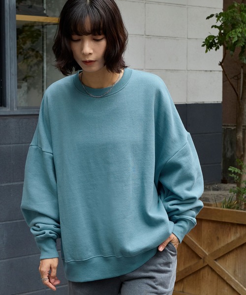 ブラミンク　ヘビーウェイトコットンプルオーバー　ビッグシルエット　ブルー　3 ブラミンクヘビーウェイトコットンプルオーバービッグシルエット