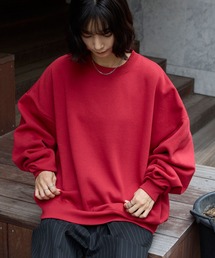 CULLNI 20SS モックネック　ロゴ　スウェット　プルオーバー　赤　レッド CULLNI 20SS モックネック ロゴ スウェット プルオーバー 赤 レッド