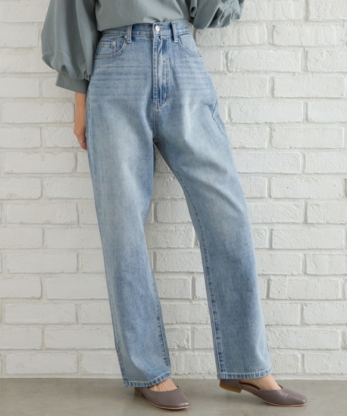 SpRay（スプレイ）の「ステッチハイウエストストレートパンツ（その他パンツ・レディース・ブルー/アイボリー/ブラック系その他・SMALL/MEDIUM/LARGE）」の3枚目の写真