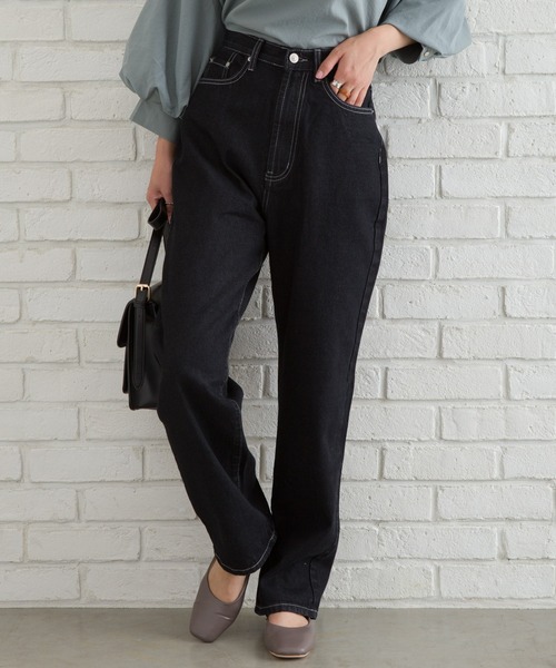 セール】ステッチハイウエストストレートパンツ（その他パンツ