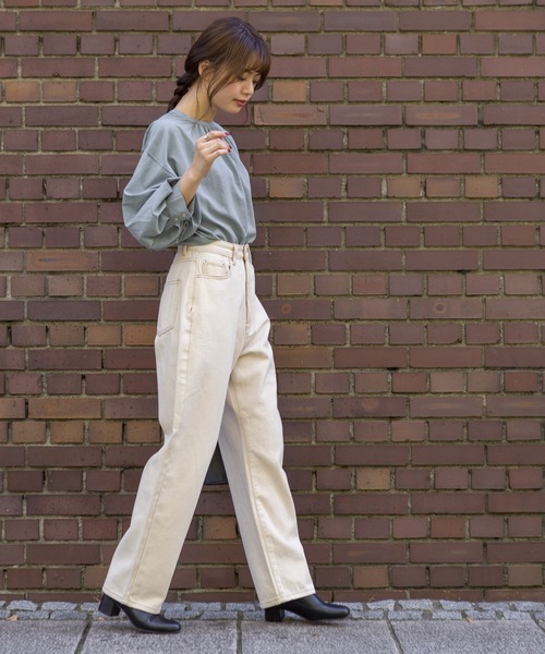 SpRay（スプレイ）の「ステッチハイウエストストレートパンツ（その他パンツ・レディース・ブルー/アイボリー/ブラック系その他・SMALL/MEDIUM/LARGE）」の6枚目の写真