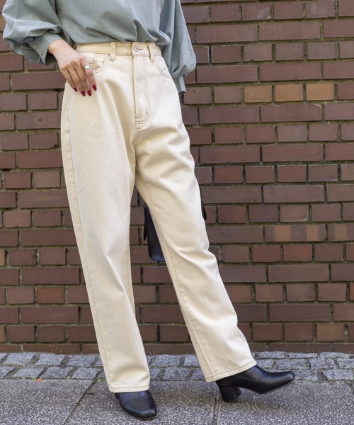 SpRay（スプレイ）の「ステッチハイウエストストレートパンツ（その他パンツ・レディース・ブルー/アイボリー/ブラック系その他・SMALL/MEDIUM/LARGE）」の8枚目の写真