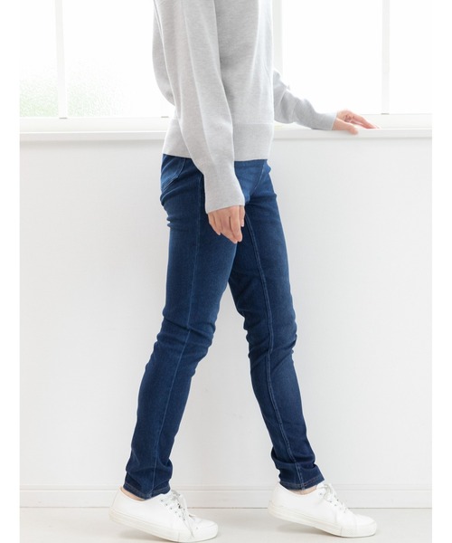 PREFERIR（プレフェリール）の「【ZOZOTOWN限定販売】暖かい ニット デニム レギンスパンツ.（保温発熱機能素材）（デニムパンツ・レディース・ブルー/ネイビー/ライトブルー/ブラック・SMALL/MEDIUM/LARGE/X-LARGE）」の4枚目の写真