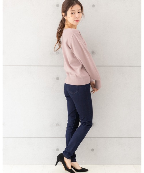 PREFERIR（プレフェリール）の「【ZOZOTOWN限定販売】暖かい ニット デニム レギンスパンツ.（保温発熱機能素材）（デニムパンツ・レディース・ブルー/ネイビー/ライトブルー/ブラック・SMALL/MEDIUM/LARGE/X-LARGE）」の6枚目の写真