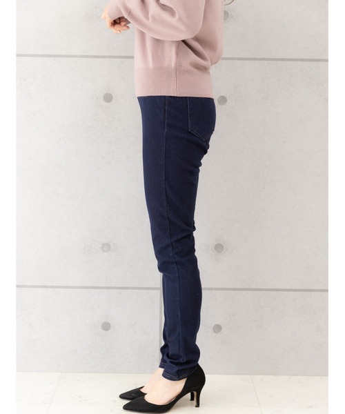 PREFERIR（プレフェリール）の「【ZOZOTOWN限定販売】暖かい ニット デニム レギンスパンツ.（保温発熱機能素材）（デニムパンツ・レディース・ブルー/ネイビー/ライトブルー/ブラック・SMALL/MEDIUM/LARGE/X-LARGE）」の8枚目の写真