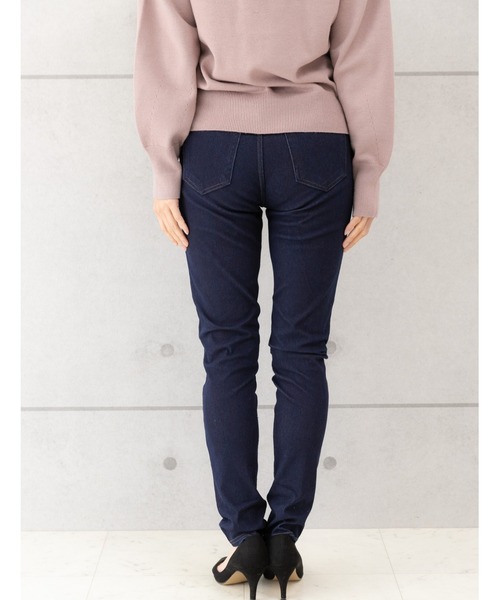 PREFERIR（プレフェリール）の「【ZOZOTOWN限定販売】暖かい ニット デニム レギンスパンツ.（保温発熱機能素材）（デニムパンツ・レディース・ブルー/ネイビー/ライトブルー/ブラック・SMALL/MEDIUM/LARGE/X-LARGE）」の9枚目の写真