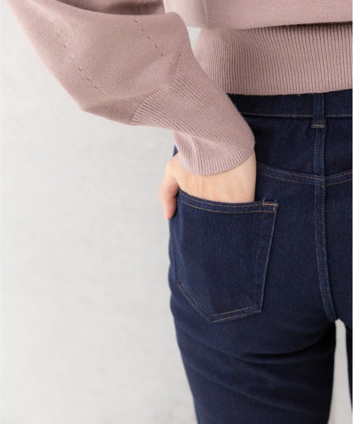 PREFERIR（プレフェリール）の「【ZOZOTOWN限定販売】暖かい ニット デニム レギンスパンツ.（保温発熱機能素材）（デニムパンツ・レディース・ブルー/ネイビー/ライトブルー/ブラック・SMALL/MEDIUM/LARGE/X-LARGE）」の10枚目の写真