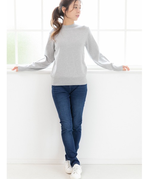 PREFERIR（プレフェリール）の「【ZOZOTOWN限定販売】暖かい ニット デニム レギンスパンツ.（保温発熱機能素材）（デニムパンツ・レディース・ブルー/ネイビー/ライトブルー/ブラック・SMALL/MEDIUM/LARGE/X-LARGE）」の13枚目の写真